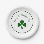 Happy St. Patrick's Day Green shamrock Papieren Bordje (Voorkant)