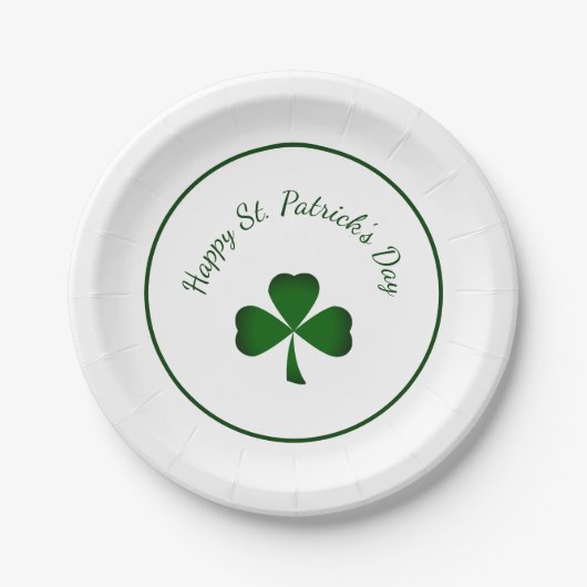 Happy St. Patrick's Day Green shamrock Papieren Bordje (Voorkant)