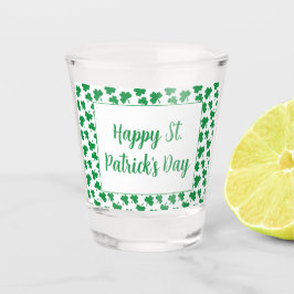 Happy St. Patricks Day green Shamrock patroon Shot Glas