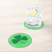 Happy St. Patrick's Day Green Shamrock Ronde Kartonnen Onderzetter (Insitu)