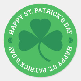 Happy St. Patrick's Day Green Shamrock Ronde Sticker