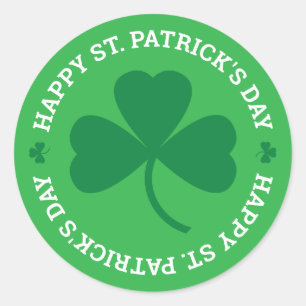 Happy St. Patrick's Day Green Shamrock Ronde Sticker