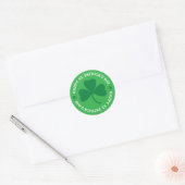 Happy St. Patrick's Day Green Shamrock Ronde Sticker (Envelop)
