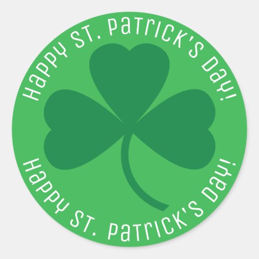 Happy St. Patrick's Day Green Shamrock Stickers (Voorkant)