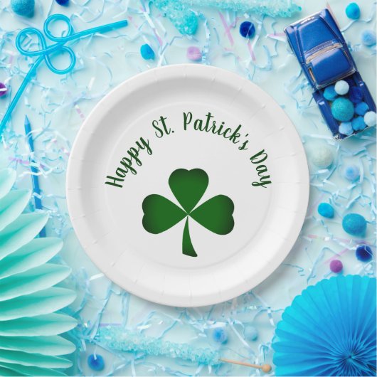 Happy St. Patrick's Day Green Shamrock Typography Papieren Bordje (Feest)