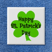 Happy St. Patrick's Day Green Shamrock Vierkante Button 5,1 Cm