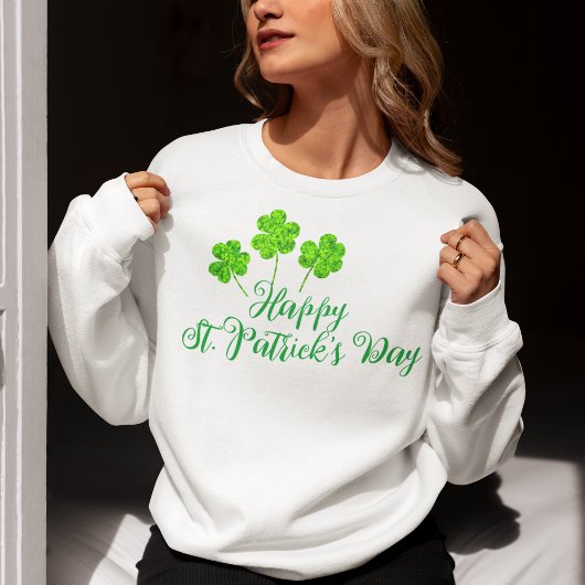Happy St Patrick's Day Green Shamrocks Clovers Trui