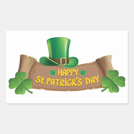 Happy St Patricks Day Green Shamrocks | FEESTDAGEN Rechthoekige Sticker (Voorkant)