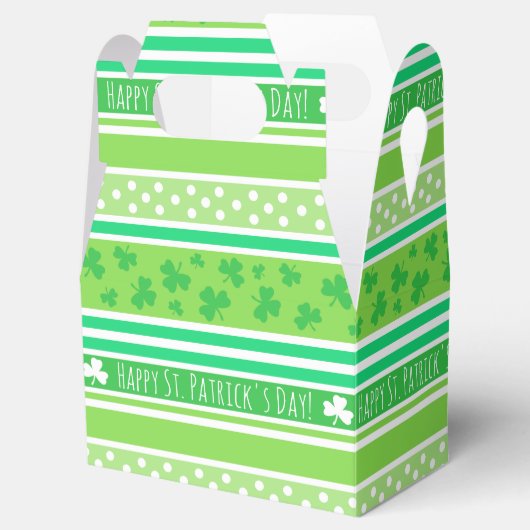 Happy St Patrick's Day Green Stripes Bedankdoosjes (Geopend)