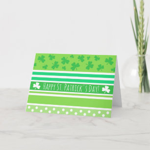 Happy St Patrick's Day Green Stripes Kaart