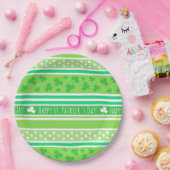 Happy St. Patrick's Day Green Stripes Papieren Bordje (Feest)