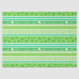 Happy St Patrick's Day Green Stripes Tissuepapier