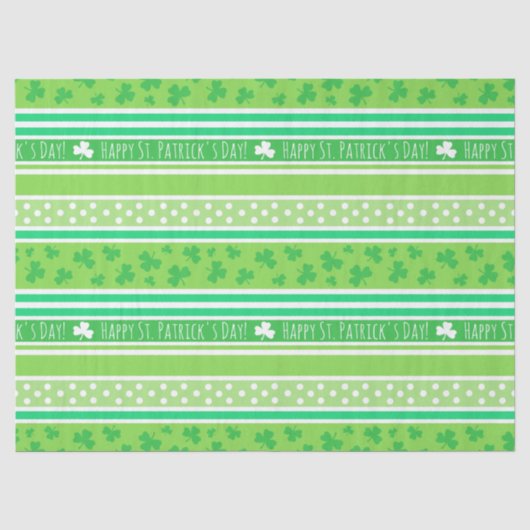 Happy St Patrick's Day Green Stripes Tissuepapier (Voorkant)