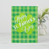 Happy St. Patrick's Day Green Tartan Lucky Clover (Staand voorkant)