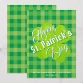 Happy St. Patrick's Day Green Tartan Lucky Clover (Voorkant / Achterkant)