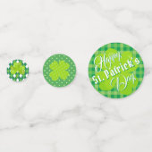 Happy St. Patrick's Day Green Tartan Lucky Clover Confetti (Achterkanten)