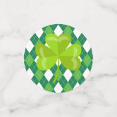 Happy St. Patrick's Day Green Tartan Lucky Clover Confetti (Kleine voorkant)