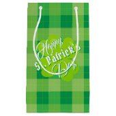 Happy St. Patrick's Day Green Tartan Lucky Clover Klein Cadeauzakje (Voorkant)