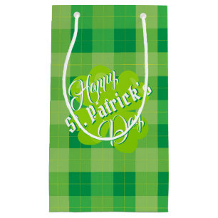 Happy St. Patrick's Day Green Tartan Lucky Clover Klein Cadeauzakje