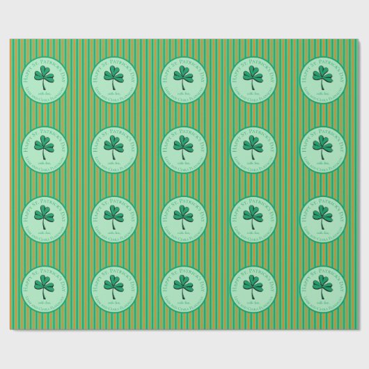 Happy St Patrick's Day Groene en Oranje Kinder Cadeaupapier (Vlak)