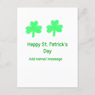 Happy St. Patrick's day groene shamrock blad voeg Briefkaart