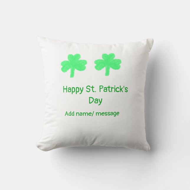 Happy St. Patrick's day groene shamrock blad voeg  Kussen (Voorkant)