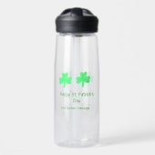 Happy St. Patrick's day groene shamrock blad voeg  Waterfles (Voorkant)