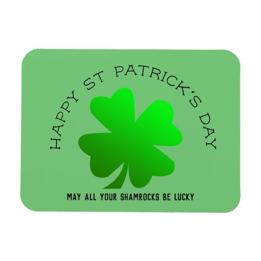 Happy St Patrick's Day groene shamrock gepersonali Magneet (Horizontaal)