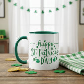 Happy St Patrick's Day Groene Shamrocks en Harten Mok