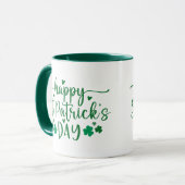Happy St Patrick's Day Groene Shamrocks en Harten Mok (Voorkant links)
