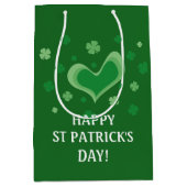 Happy St Patrick's Day groene shamrocks op maat Medium Cadeauzakje (Voorkant)