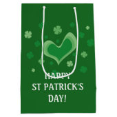 Happy St Patrick's Day groene shamrocks op maat Medium Cadeauzakje (Achterkant)