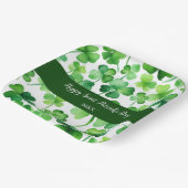Happy St Patricks Day Groene Waterverf Shamrock Papieren Bordje (Gebogen)