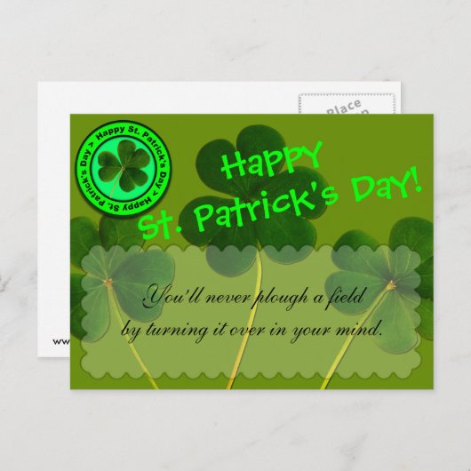Happy St. Patrick's Day Groetwensen Briefkaart (Voorkant / Achterkant)