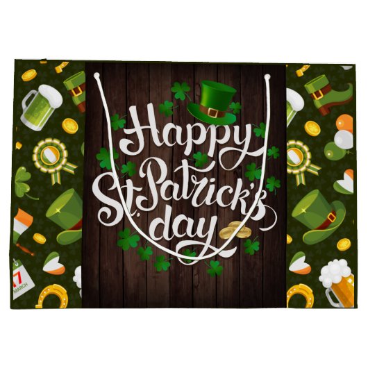 Happy St. Patrick's Day Groot Cadeauzakje (Achterkant)