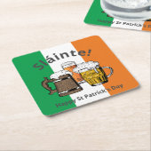 HAPPY ST PATRICK'S DAY Groot Iers bier Sláinte! Kartonnen Onderzetters (Schuin)