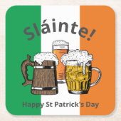HAPPY ST PATRICK'S DAY Groot Iers bier Sláinte! Kartonnen Onderzetters (Voorkant)