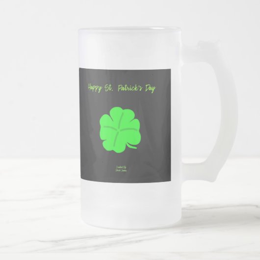 Happy St. Patrick's Day Grote Frosted Glass Mok (Rechts)