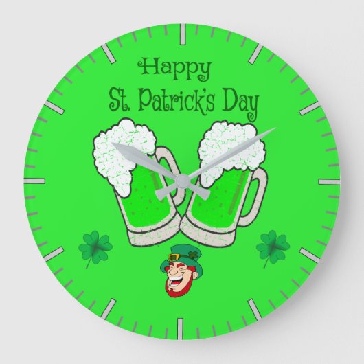 Happy St. Patrick's Day Grote Klok (Voorkant)