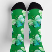 "Happy St. Patrick's Day" Hand-writte w/Shamrocks Sokken (Top)