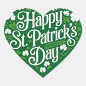 Happy St Patrick's Day Hart Sticker (Voorkant)