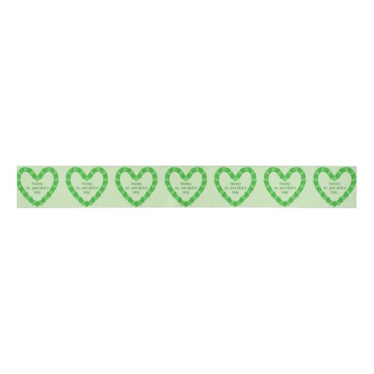 Happy St. Patricks Day Heart Grosgrain Lint (Voorkant)