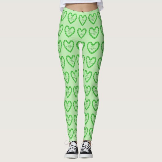 Happy St. Patricks Day Heart Leggings (Voorkant)