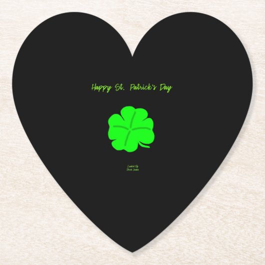 Happy St. Patrick's Day Heart Paper Onderzetter (Voorkant)