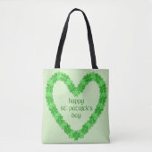 Happy St. Patricks Day Heart Tote Bag (Voorkant)