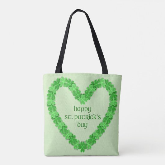 Happy St. Patricks Day Heart Tote Bag (Achterkant)