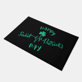 Happy St Patricks Day Heartbeat puls Shamrock Deurmat (Schuin)