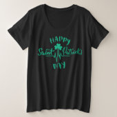 Happy St Patricks Day Heartbeat puls Shamrock Grote Maat T-shirt (Design voorkant)