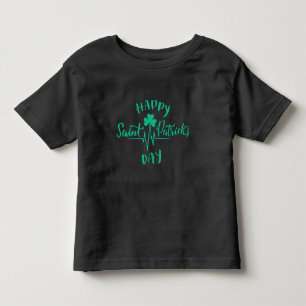 Happy St Patricks Day Heartbeat puls Shamrock Kinder Shirts