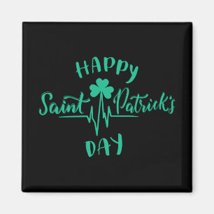 Happy St Patricks Day Heartbeat puls Shamrock Magneet